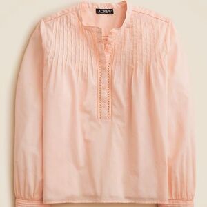 NWT J Crew Pintuck Lace Trim Top in Ballet Slipper Size Small